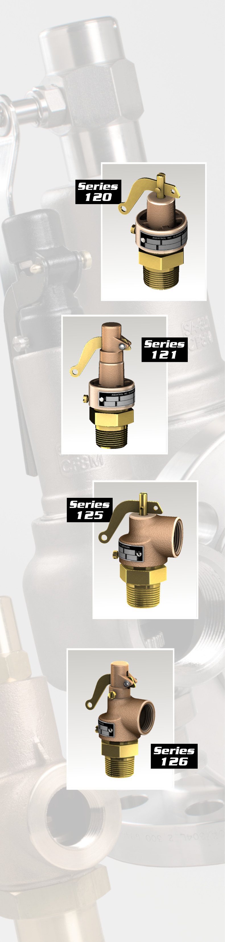 Series 120 brass safety valves with cap options
